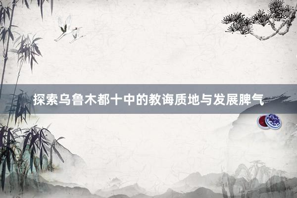 探索乌鲁木都十中的教诲质地与发展脾气